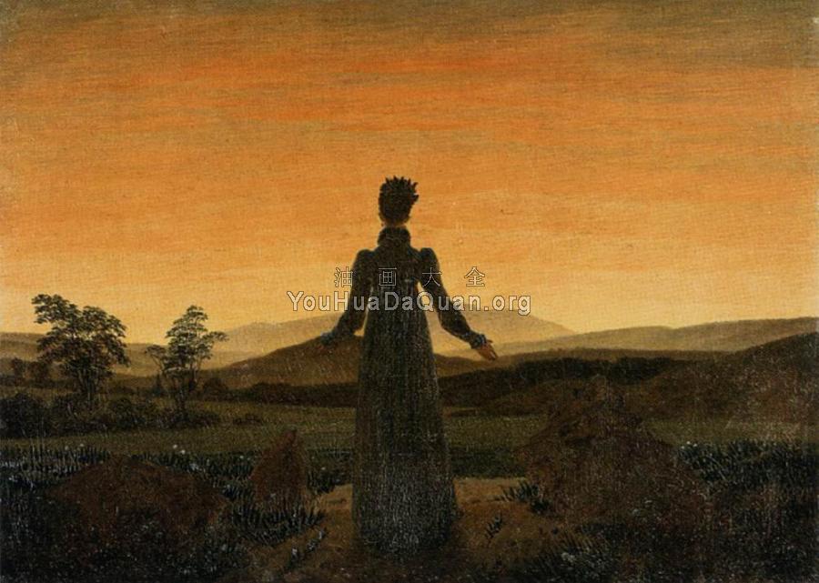 Woman Before The Rising Sun - 卡斯帕尔·大卫·弗里德里希